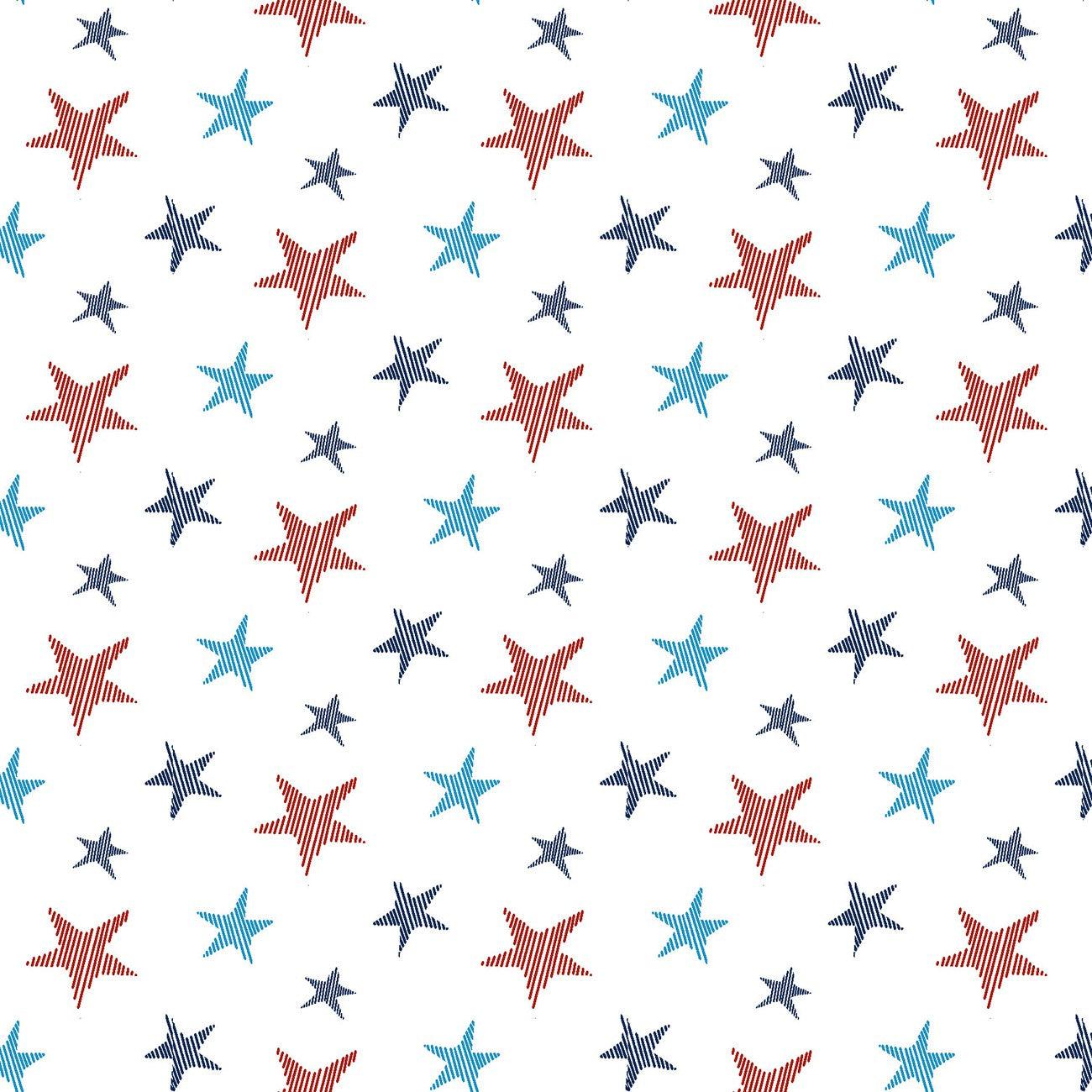 Liberty For All Multi Tossed Small Stars Fabric