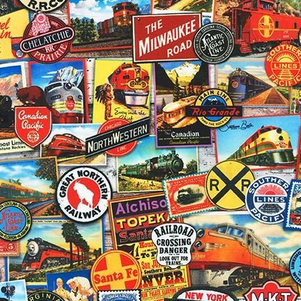 Library of Rarities Adventure Railroad Fabric