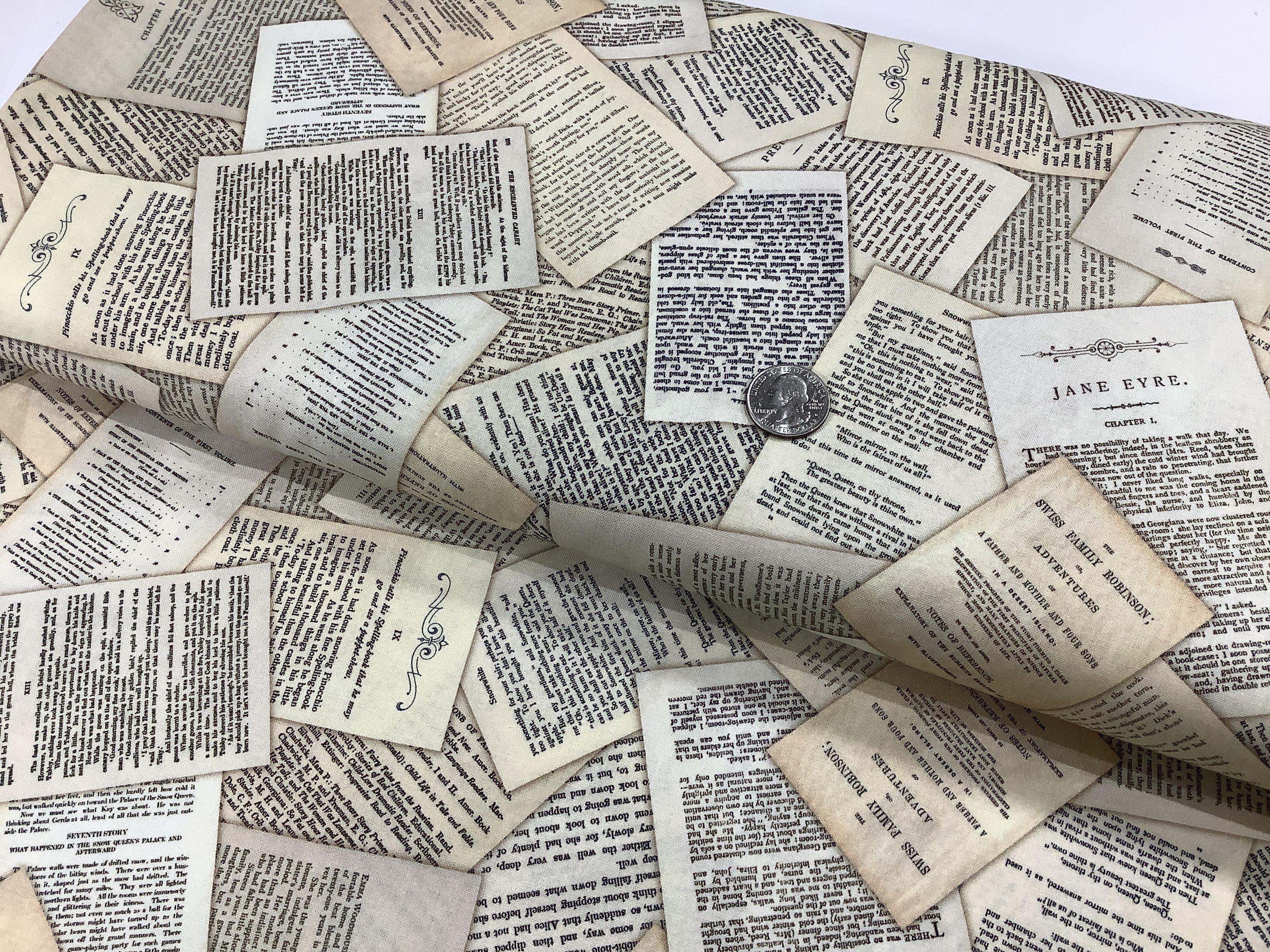 Library of Rarities Antique Book Pages Fabric-Robert Kaufman-My Favorite Quilt Store