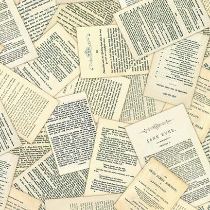 Library of Rarities Antique Book Pages Fabric-Robert Kaufman-My Favorite Quilt Store