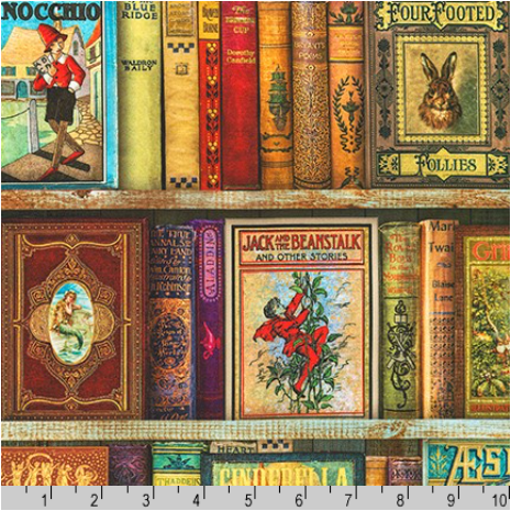 Library of Rarities Antique Book Shelf Fabric-Robert Kaufman-My Favorite Quilt Store