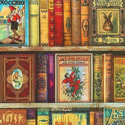 Library of Rarities Antique Book Shelf Fabric-Robert Kaufman-My Favorite Quilt Store