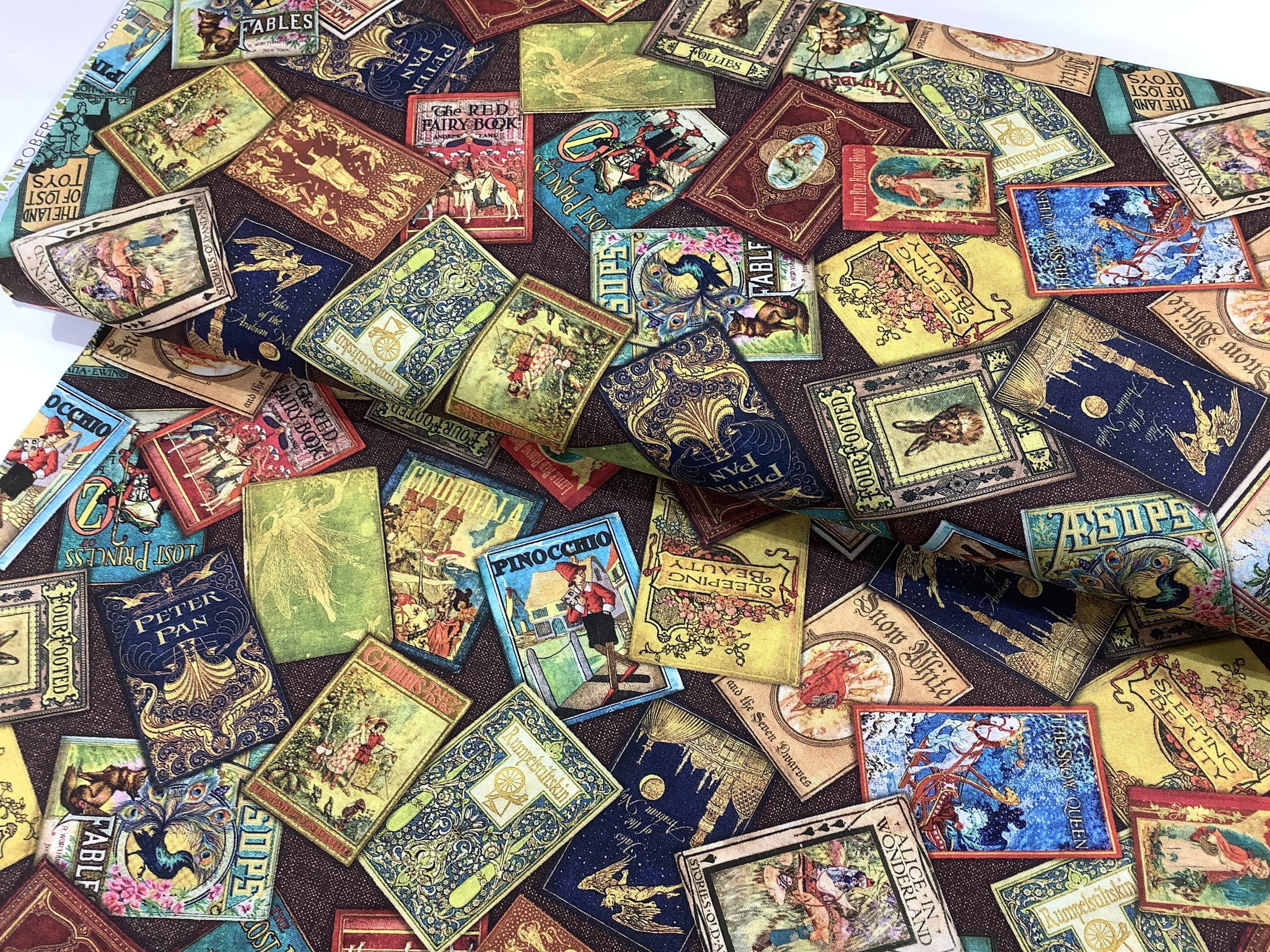 Library of Rarities Antique Scattered Books Fabric-Robert Kaufman-My Favorite Quilt Store