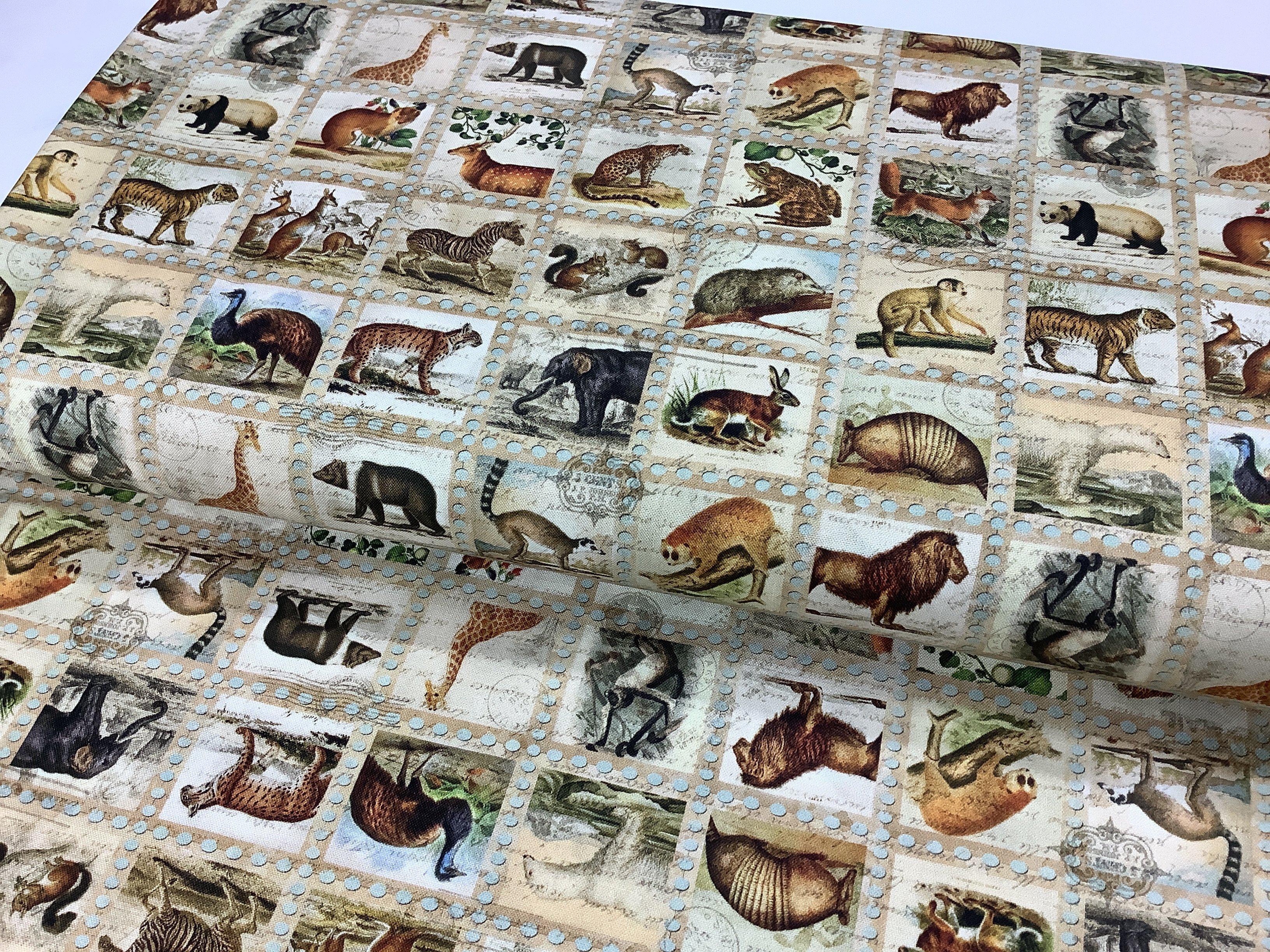Library of Rarities Vintage Animals Fabric-Robert Kaufman-My Favorite Quilt Store
