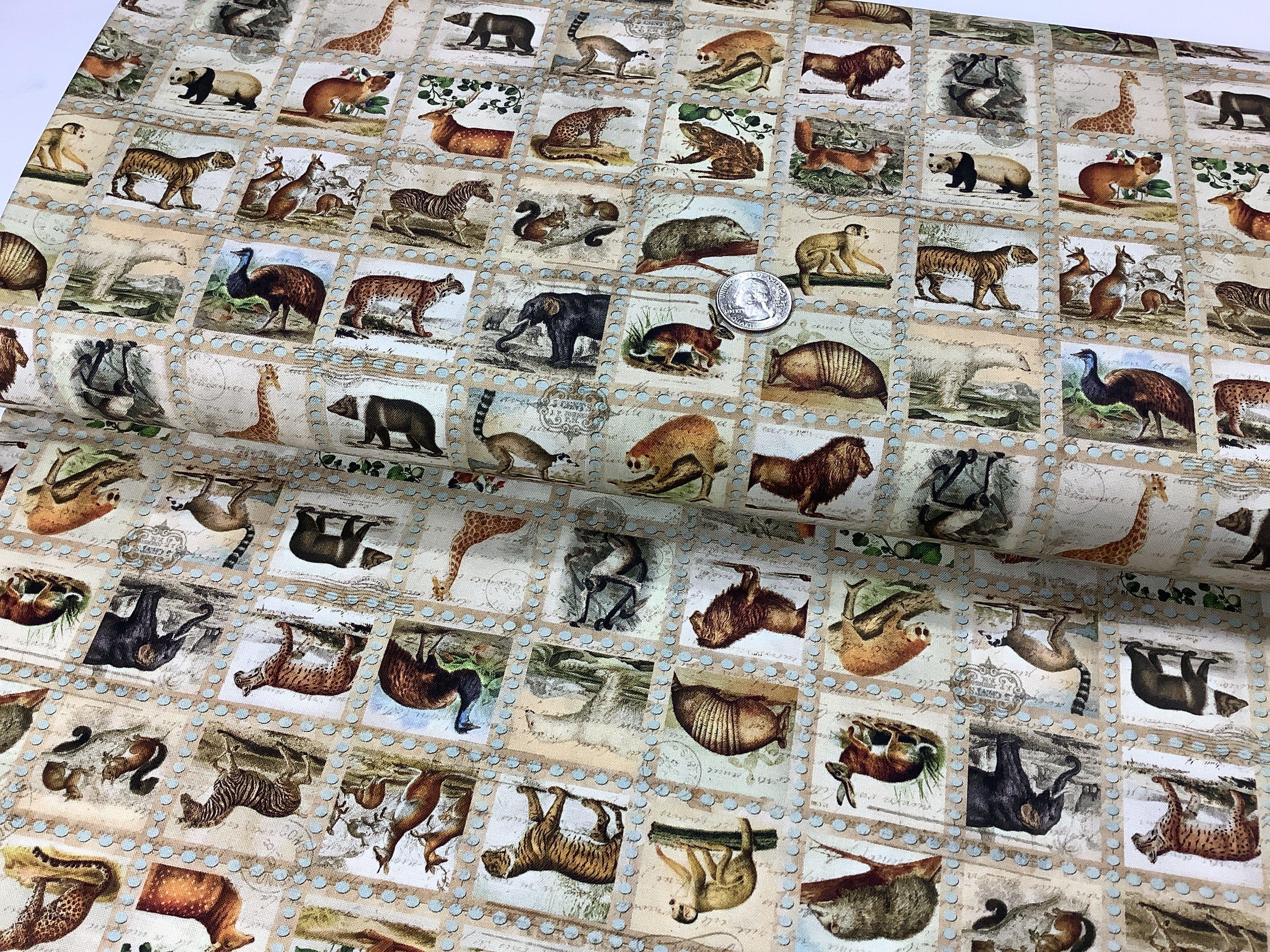 Library of Rarities Vintage Animals Fabric-Robert Kaufman-My Favorite Quilt Store