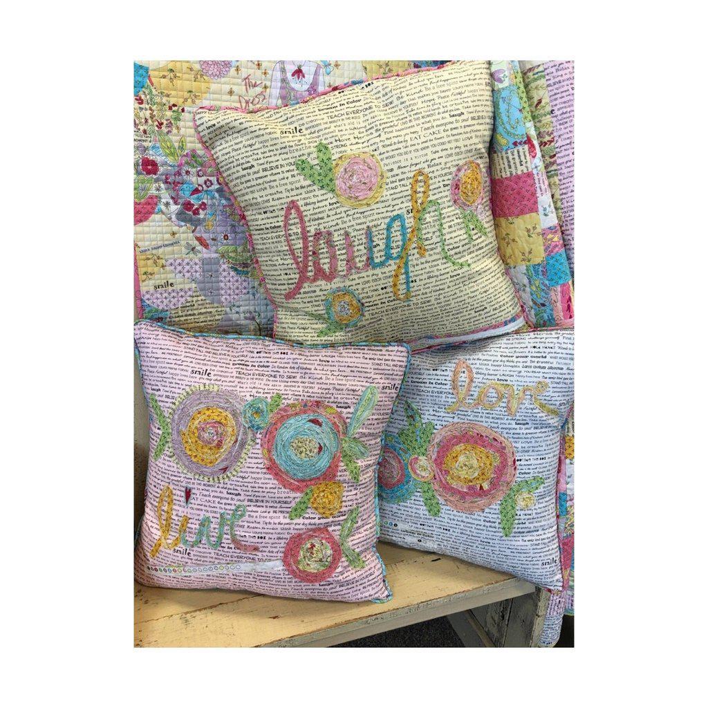 Live, Laugh, Love Pillows Pattern-Fiberworks-My Favorite Quilt Store