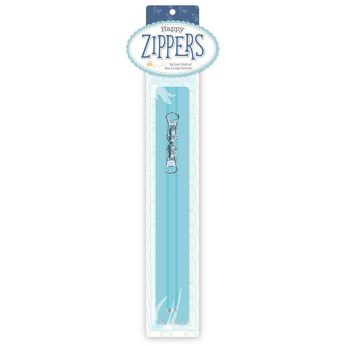 Lori Holt 16" Aqua Happy Zipper