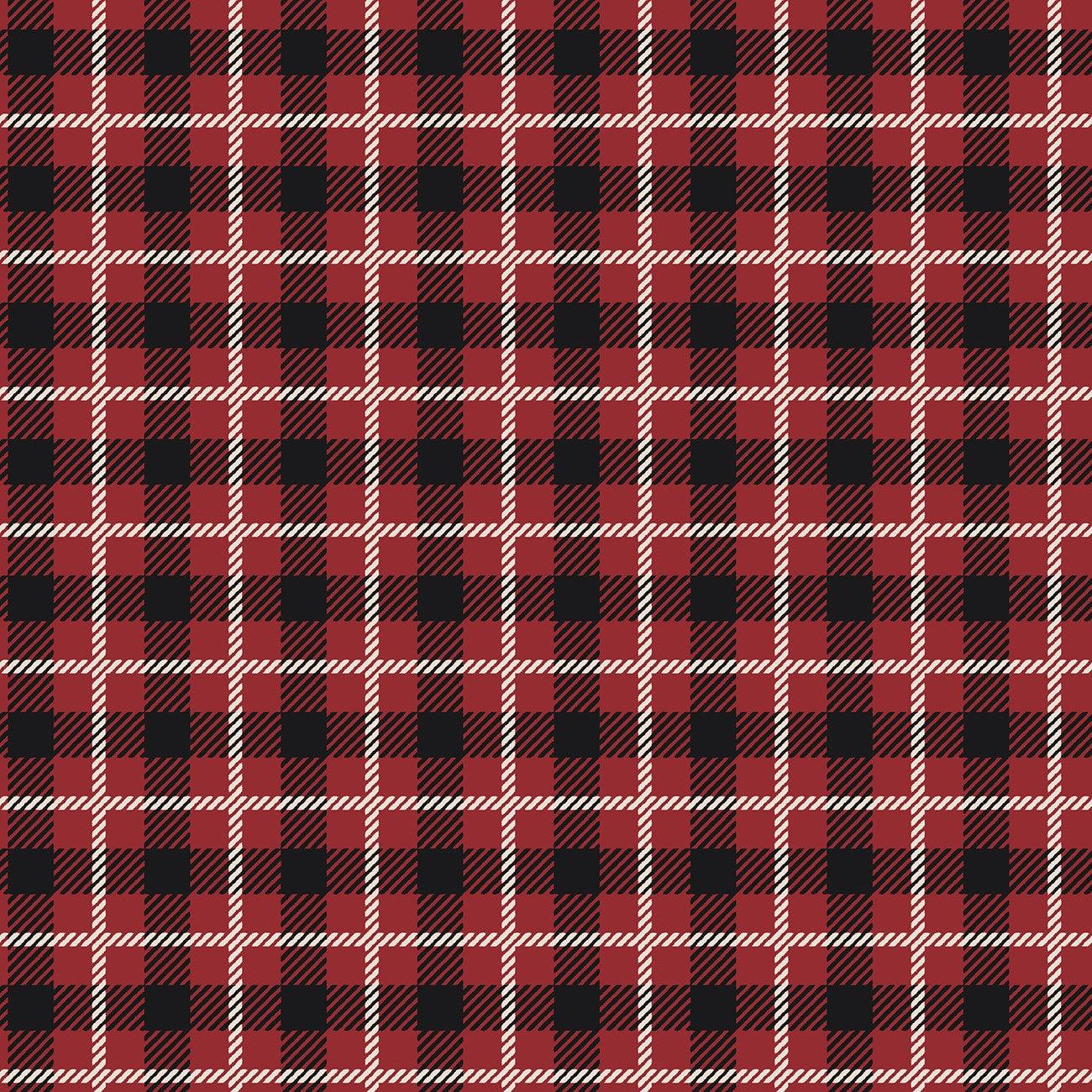 Loving Camp Life Red Plaid Fabric