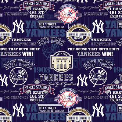 MLB Pink New York Yankees Cotton Fabric - Fabric Traditions