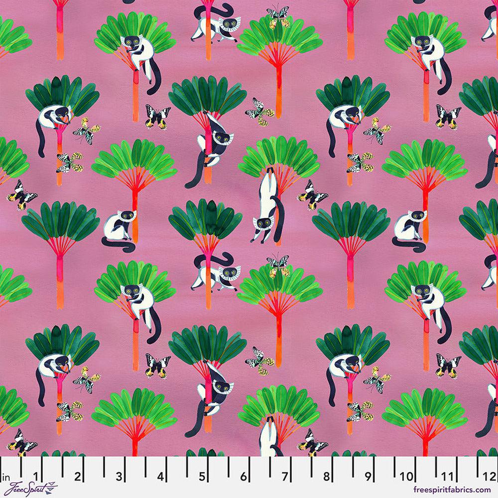 Madagascar Adventure Traveler's Palm Pink Fabric-Free Spirit Fabrics-My Favorite Quilt Store