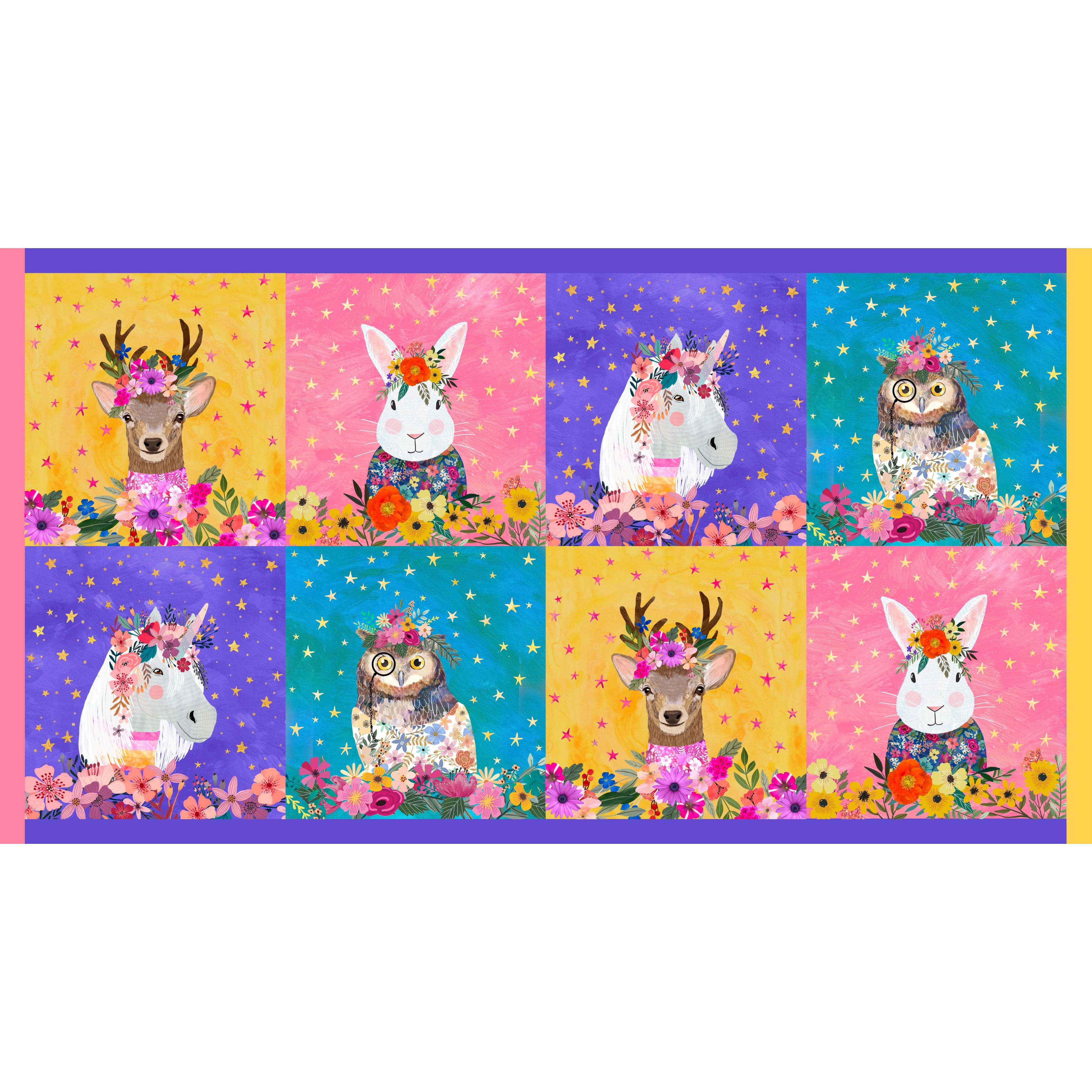 Magic Friends Block Panel 24"x 44/45"-Free Spirit Fabrics-My Favorite Quilt Store