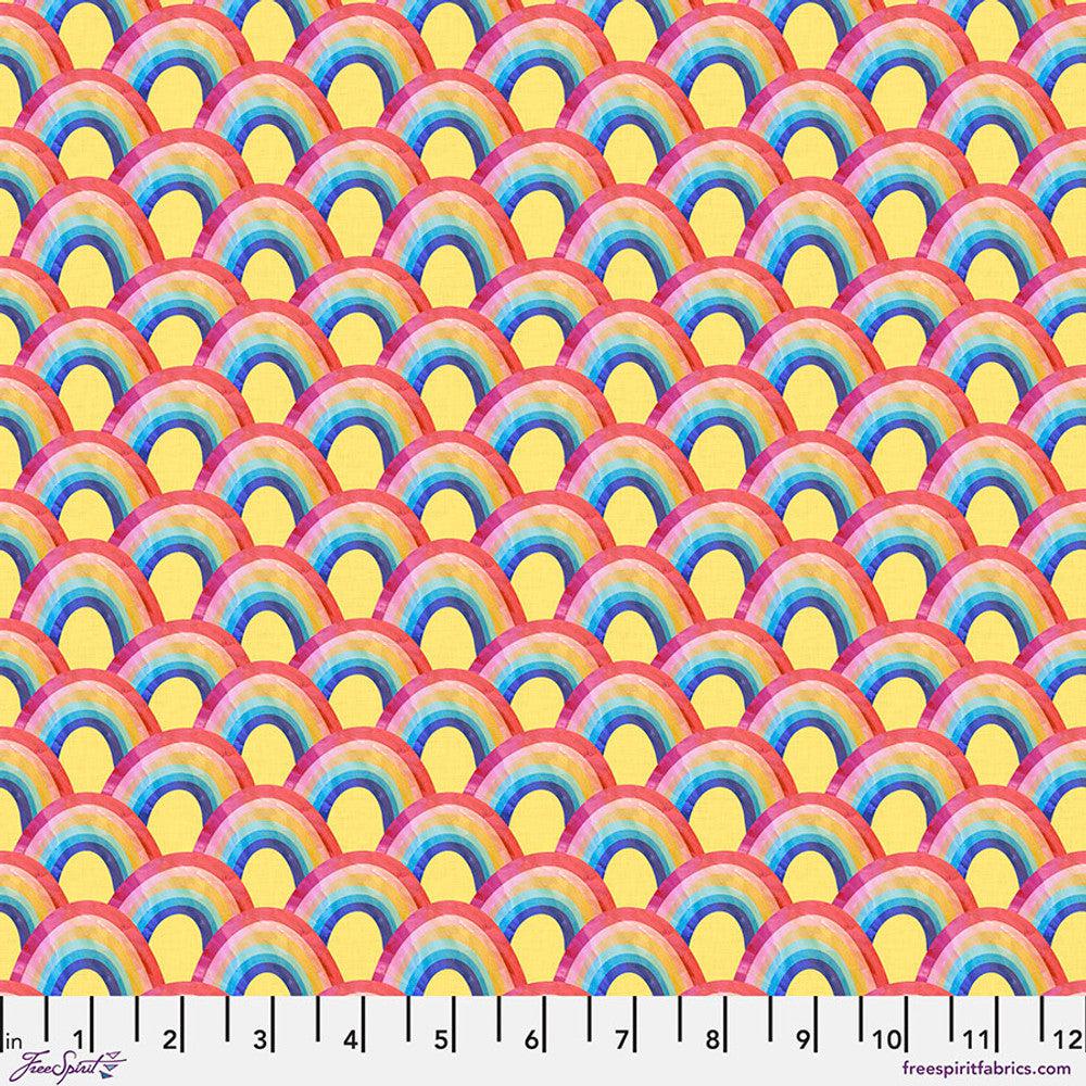 Magic Friends Yellow Rainbows Forever Fabric-Free Spirit Fabrics-My Favorite Quilt Store