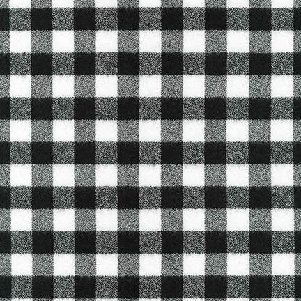 Mammoth Black and White Buffalo Plaid Flannel Fabric