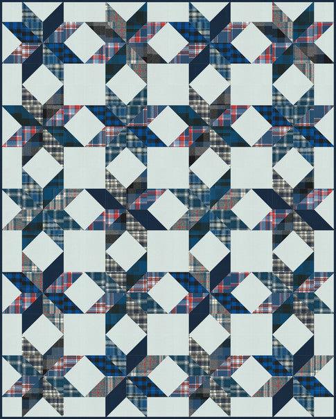 Mammoth Flannel Simple Stars Quilt Pattern - Free Pattern Download-Robert Kaufman-My Favorite Quilt Store