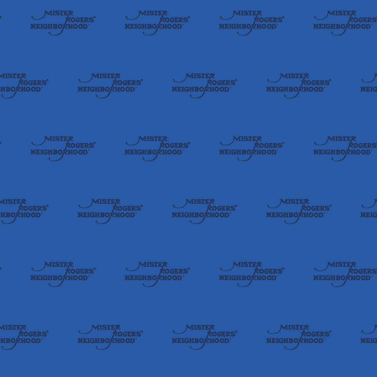 Mister Rogers Neighborhood Blue Logo Fabric – End of Bolt – 22″ × 44/45″-Riley Blake Fabrics-My Favorite Quilt Store