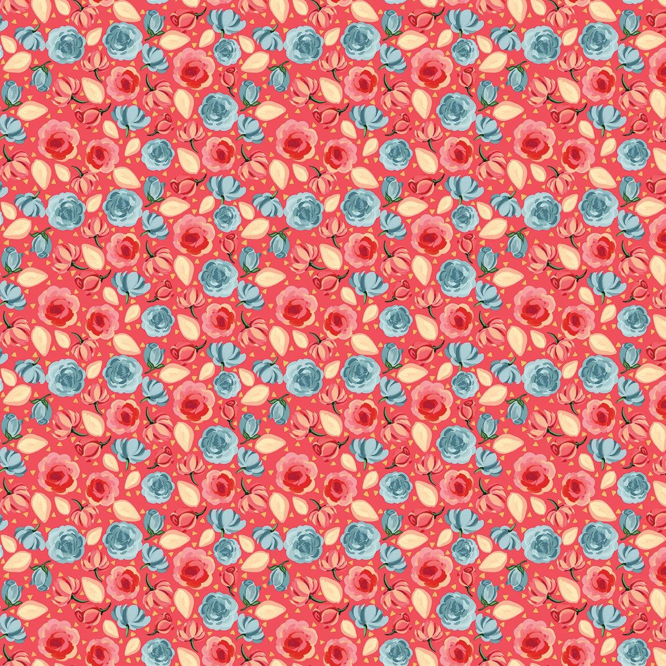 Mon Cheri Roses Poppy Fabric-Riley Blake Fabrics-My Favorite Quilt Store