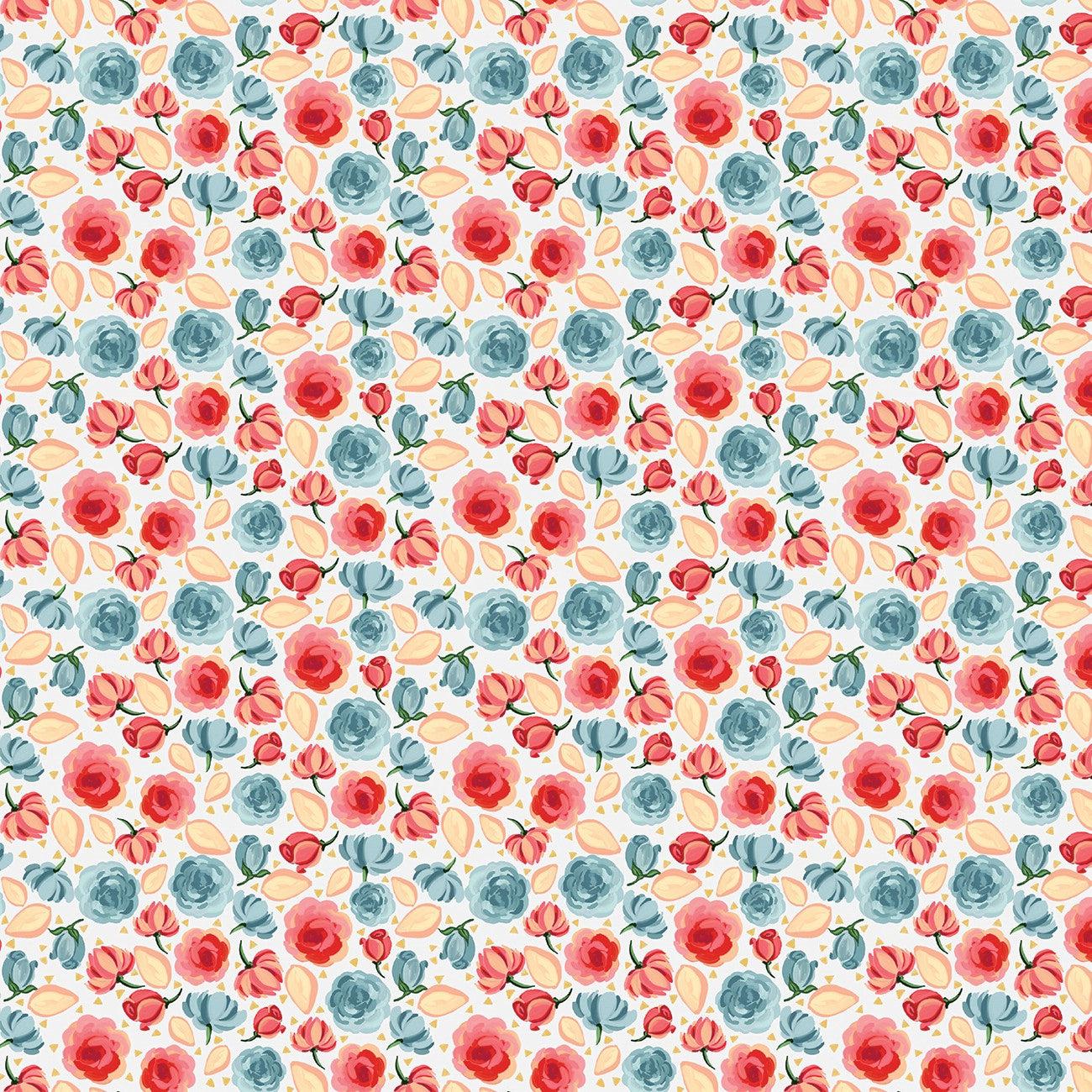 Mon Cheri Roses White Fabric