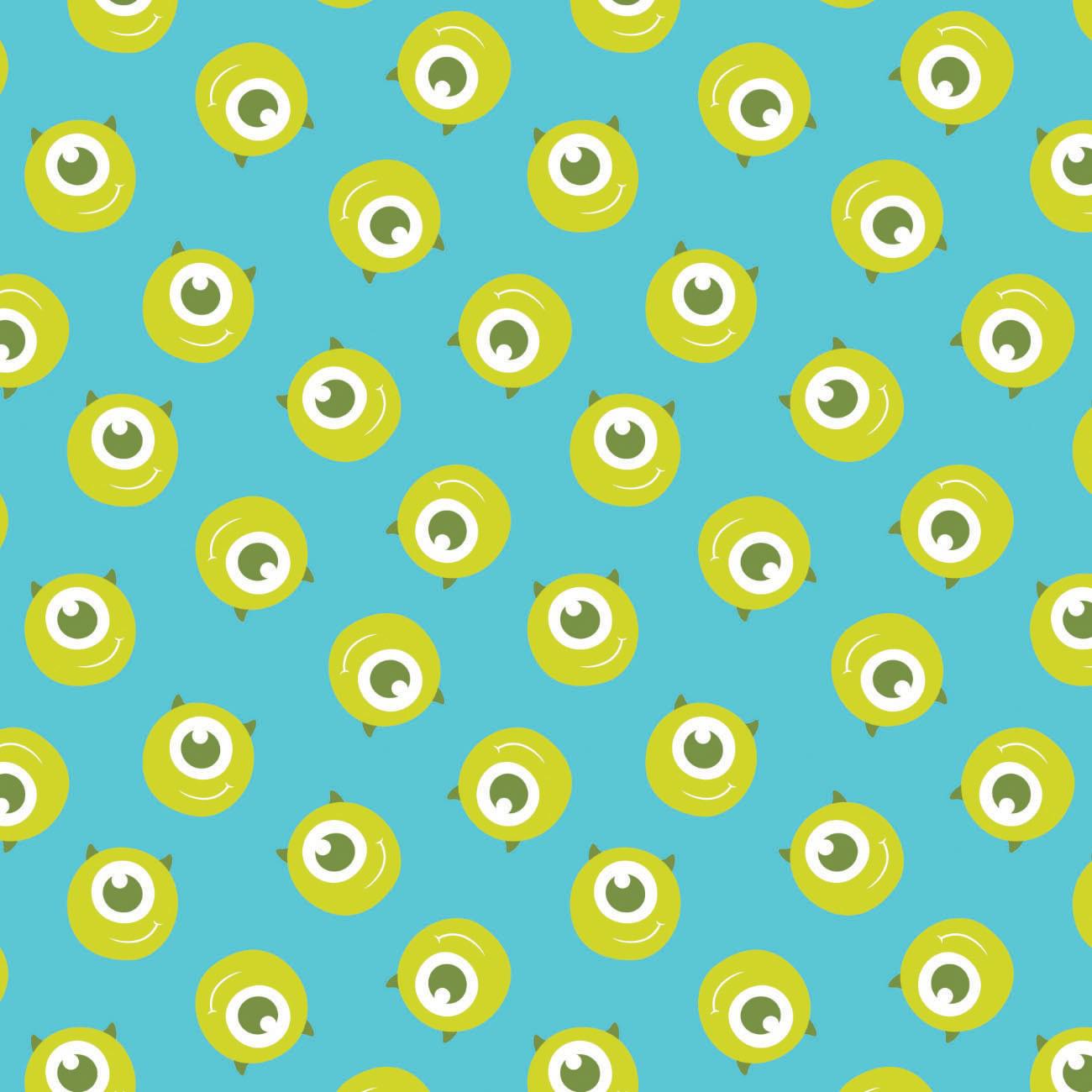 Monsters Inc. Aqua Mike Wazowski Fabric