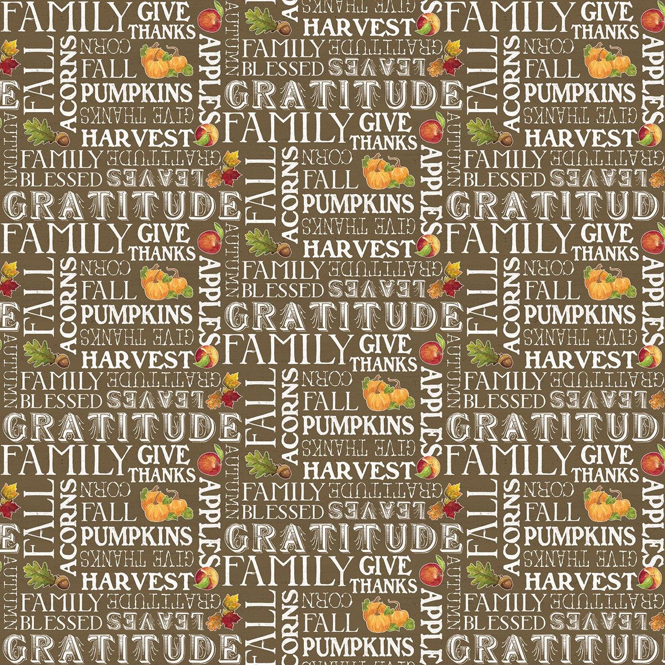 Monthly Placemats November Text Brown Fabric-Riley Blake Fabrics-My Favorite Quilt Store