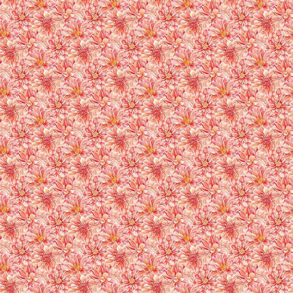 Morning Blossom Red Packed Floral Fabric