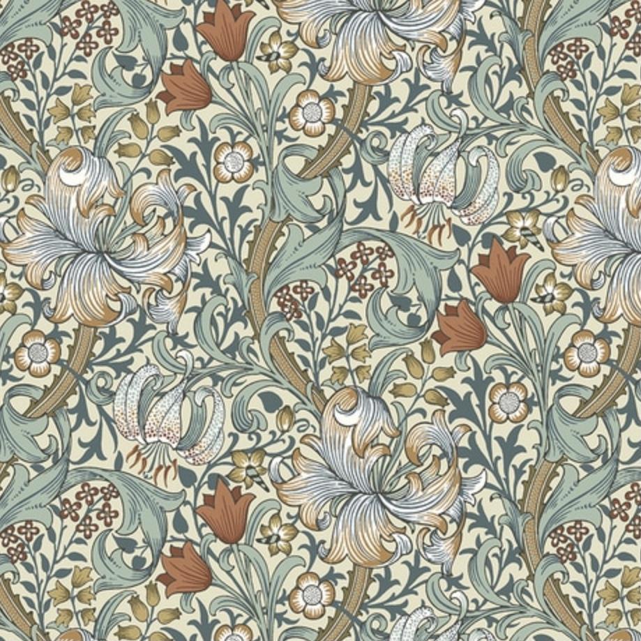 Morris & Co Autumn Golden Lily Fabric-Free Spirit Fabrics-My Favorite Quilt Store