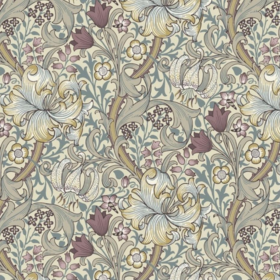 Morris & Co Dusk Golden Lily Fabric