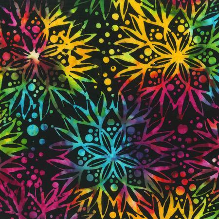 Multicolor Full Bloom Batik Fabric