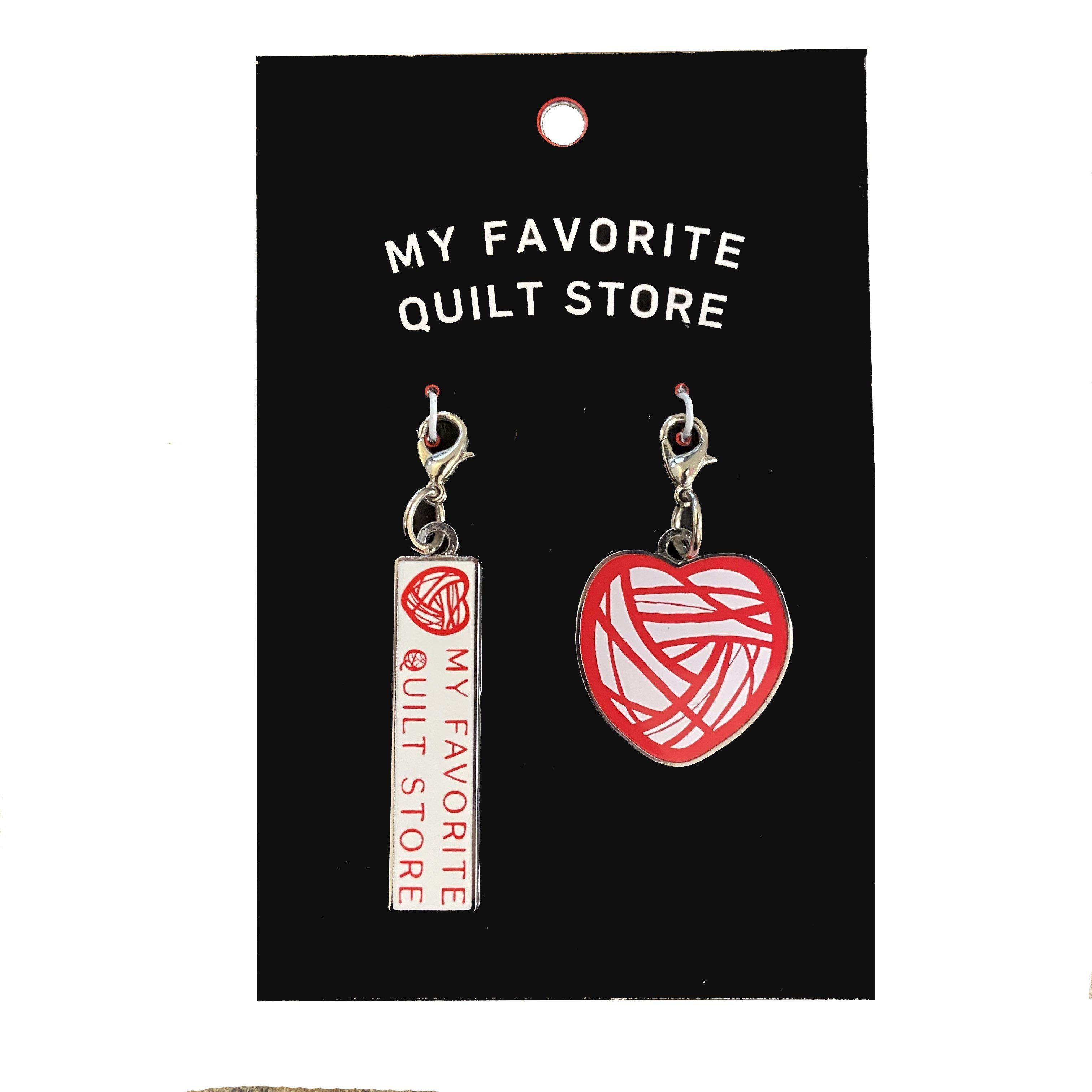 My Favorite Quilt Store Heart & Name Zipper Pulls