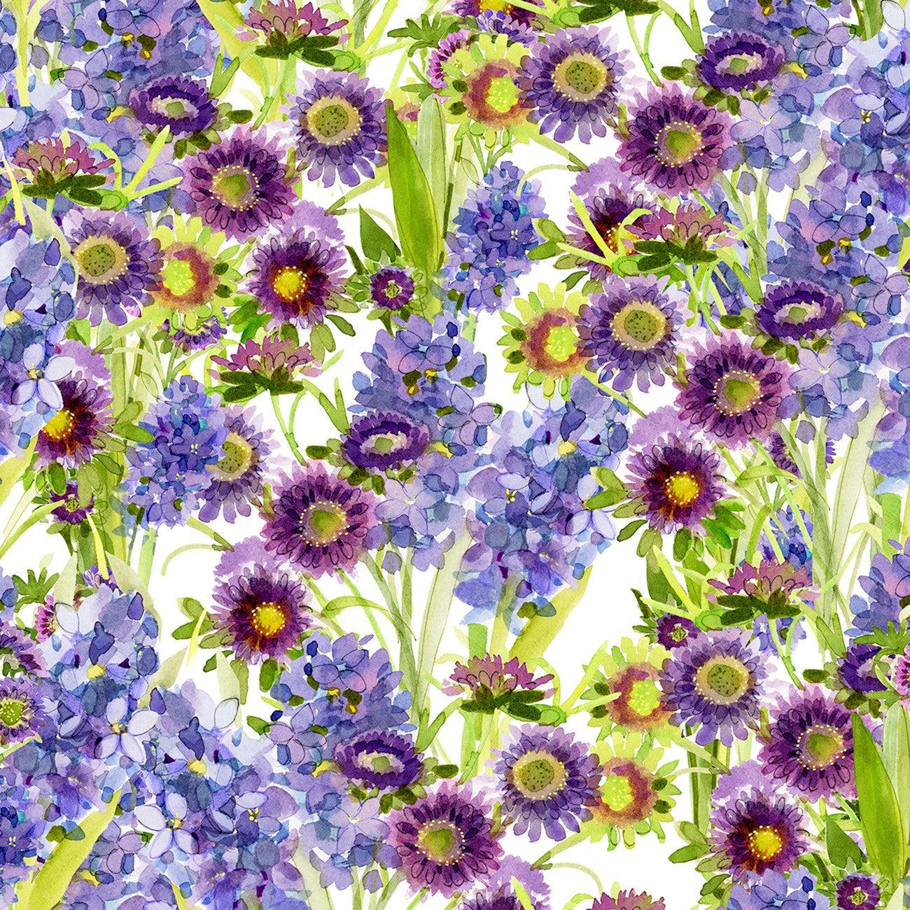My Happy Place Purple Hyacinths Digital Fabric