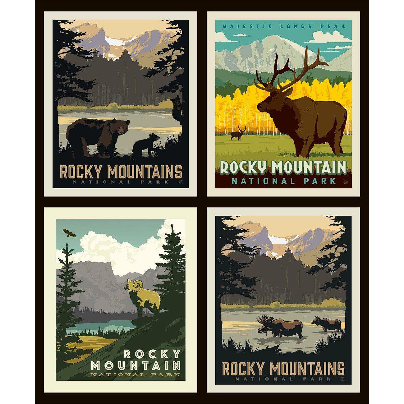 Legends of the National Parks Multi Tossed Postcards Fabric by Anderson  Design Group - Riley Blake Fabrics