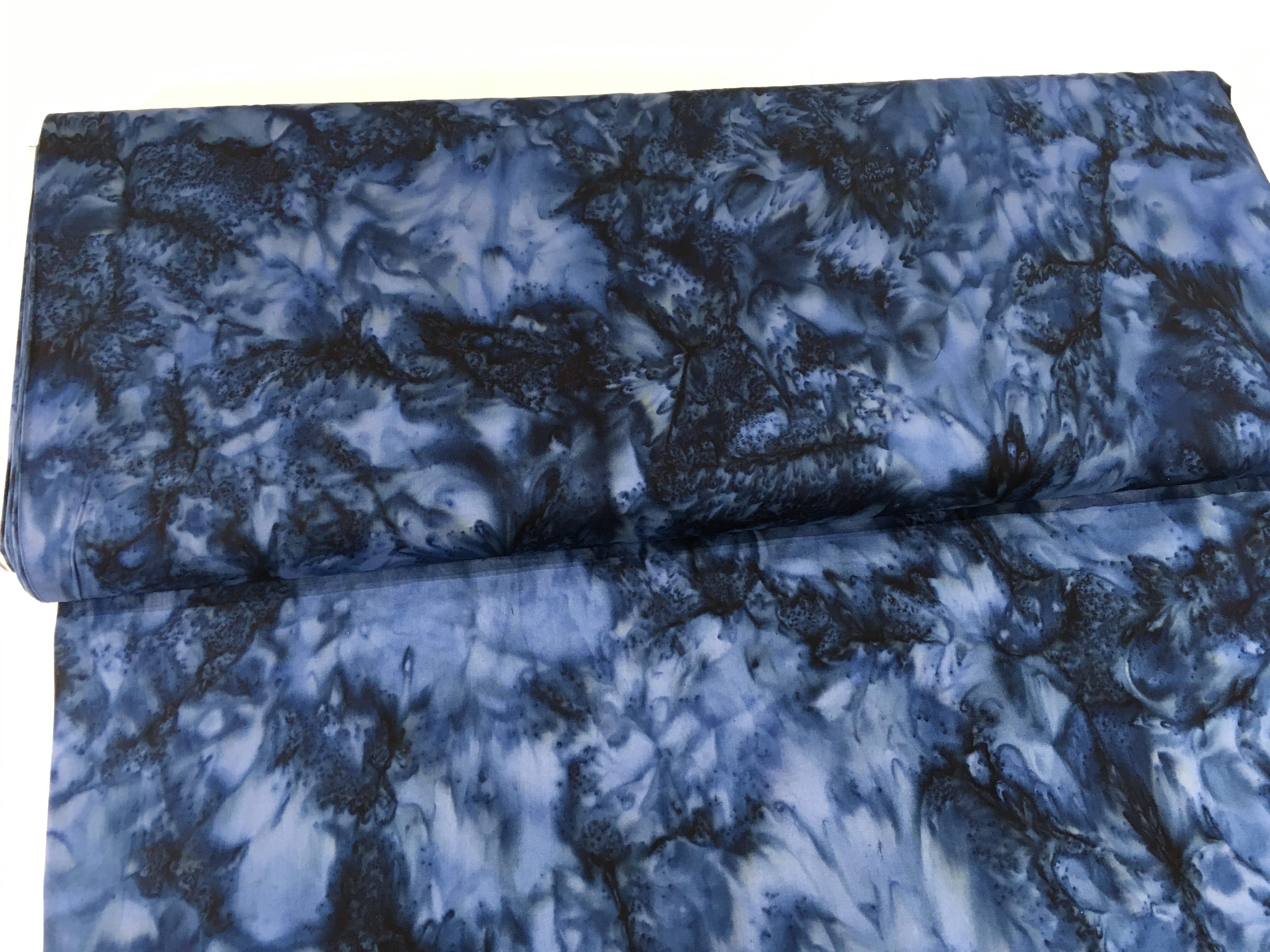 Navy Batik Watercolor Fabric-Hoffman Fabrics-My Favorite Quilt Store