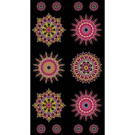 Needle Stars Multi Red 24" Panel