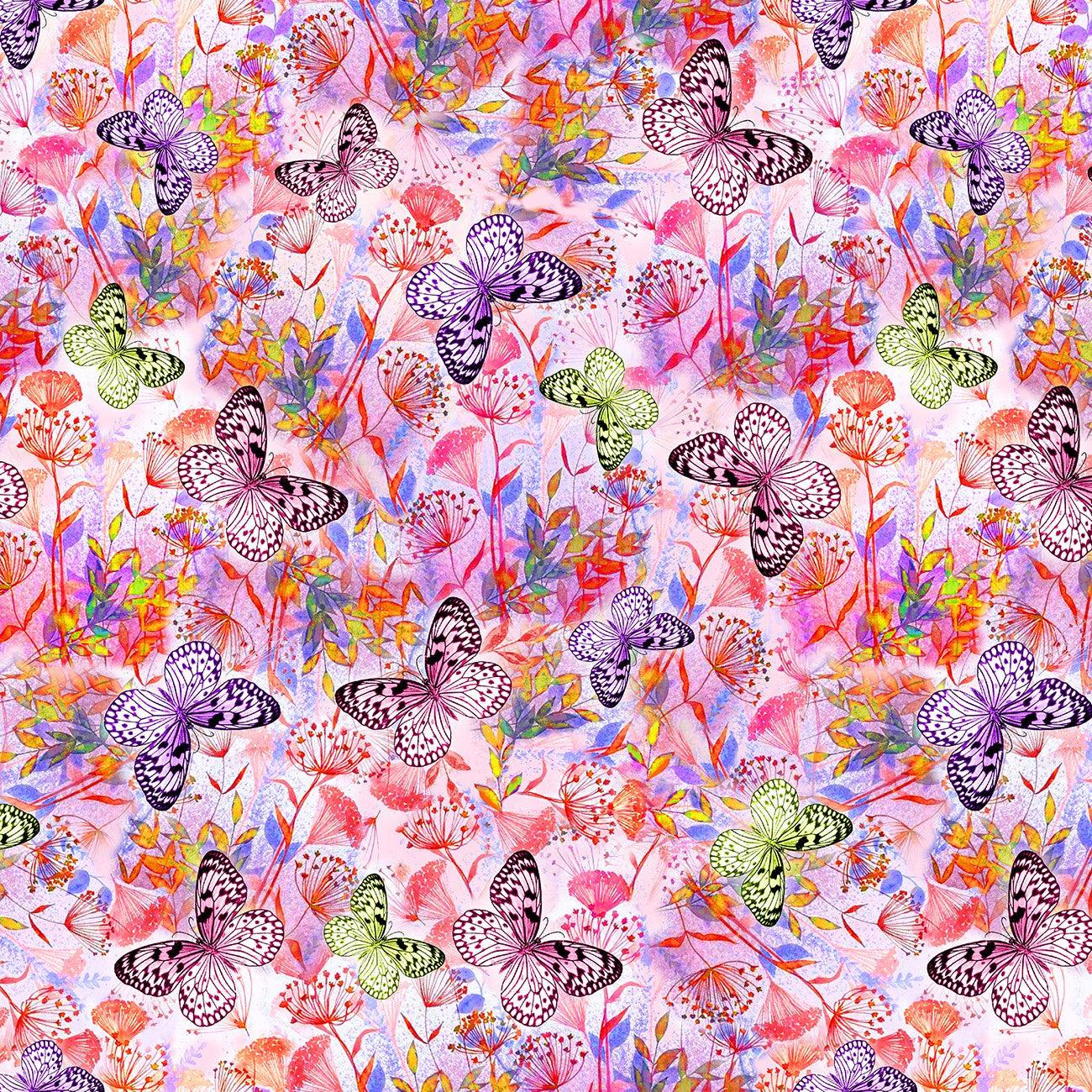 Neon Nature Pink Ethereal Cracked Texture Digital Fabric-Timeless Treasures-My Favorite Quilt Store