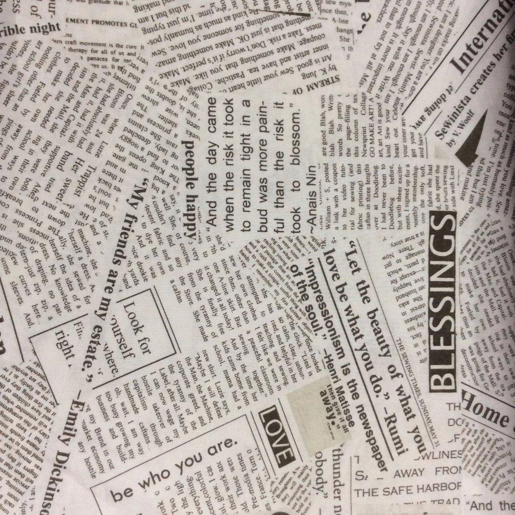 Newsprint Clippings Fabric
