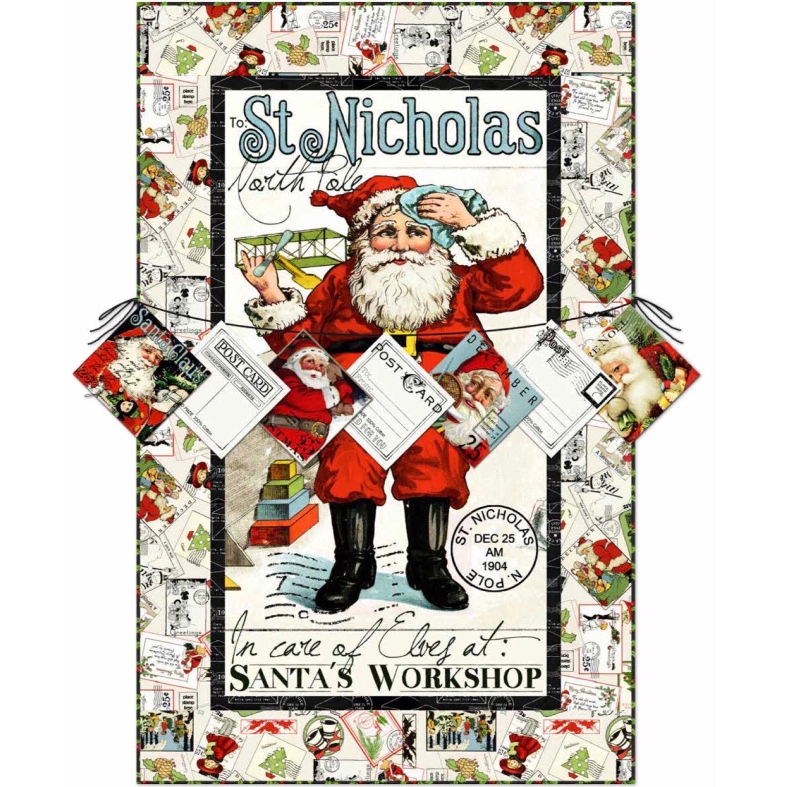 Riley Blake Designs Nicholas by J. Wecker Frisch C12334-CHARCOAL Nicholas  Christmas Posts Charcoal Cotton Fabric - A Nimble Thimble