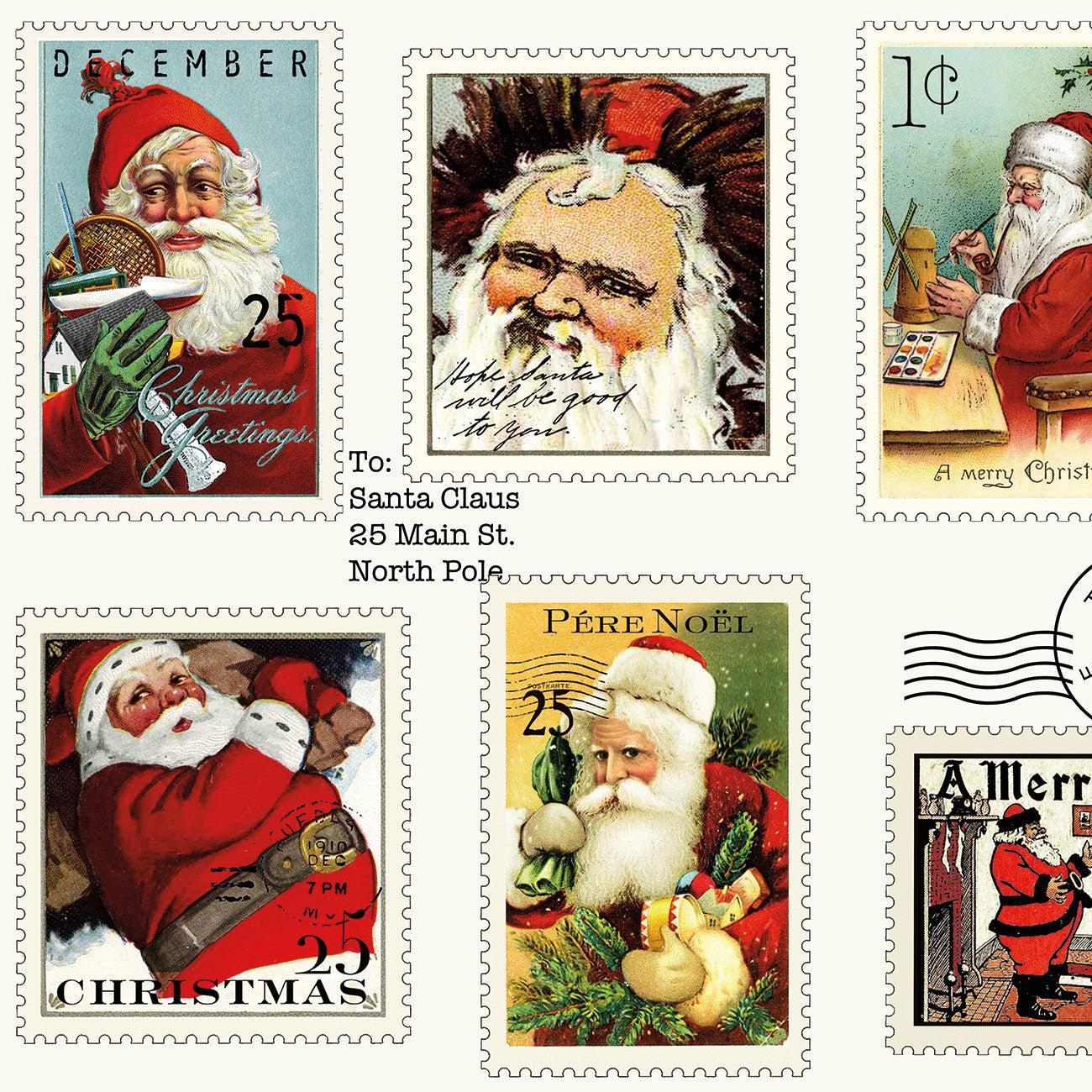 Nicholas Postage Stamps Digital Fabric