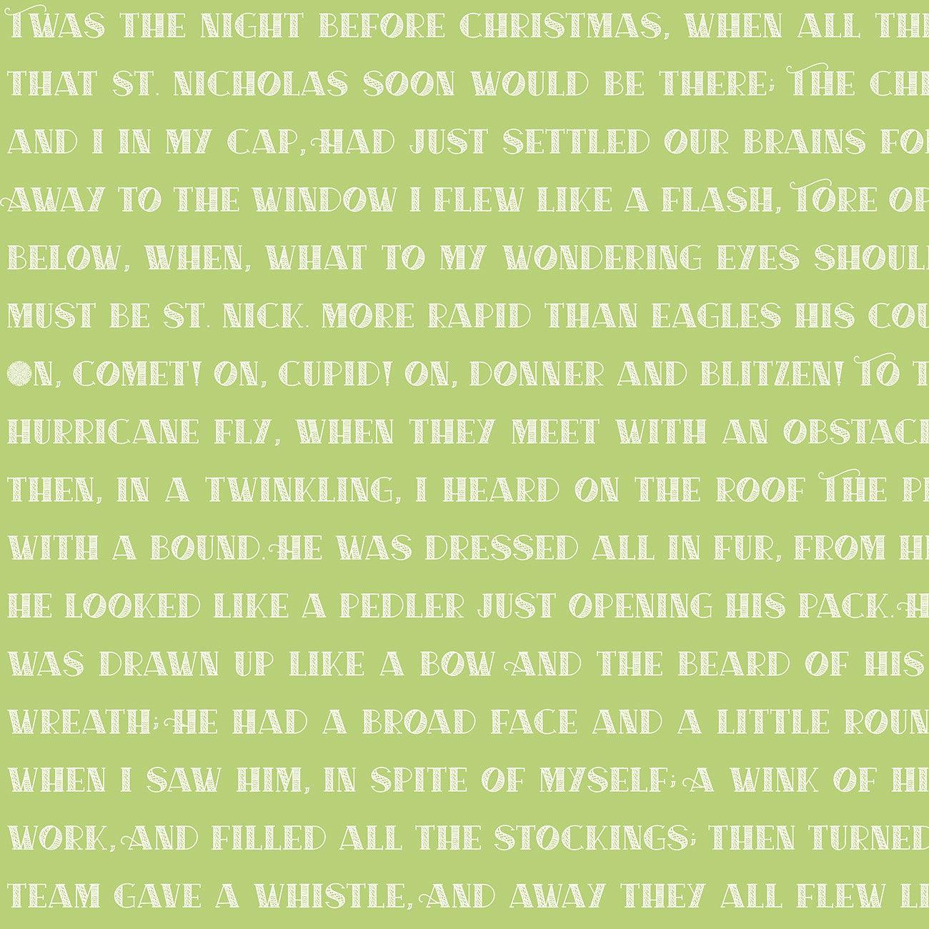 Nicholas Twas The Night Green Fabric-Riley Blake Fabrics-My Favorite Quilt Store