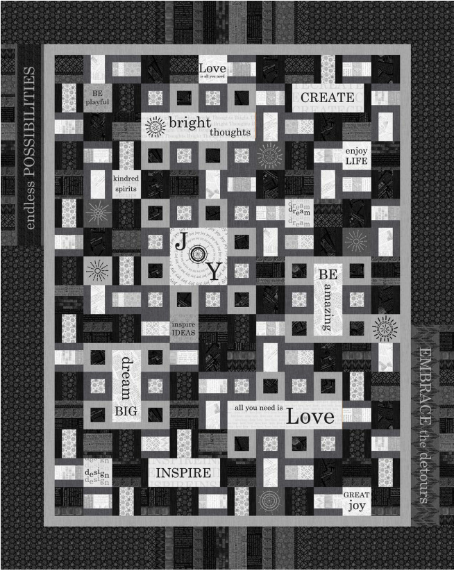 Opposites Attract Good News Panel Quilt Kit-Timeless Treasures-My Favorite Quilt Store