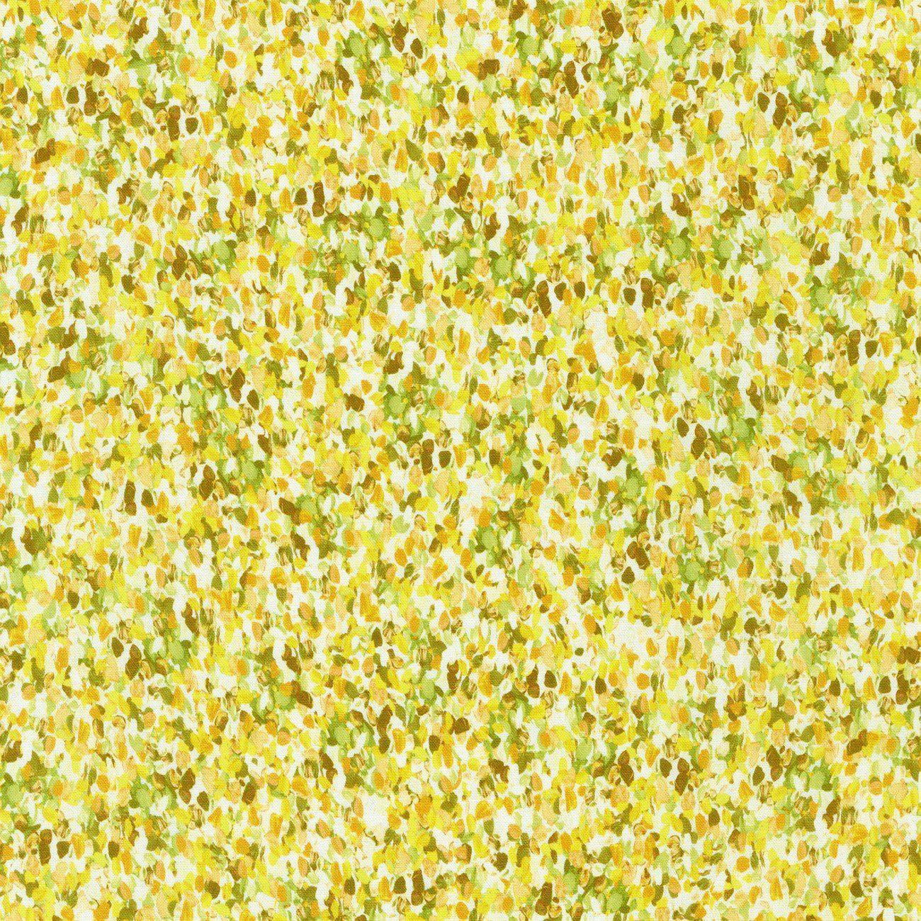 Painterly Petals Texture Yellow Fabric