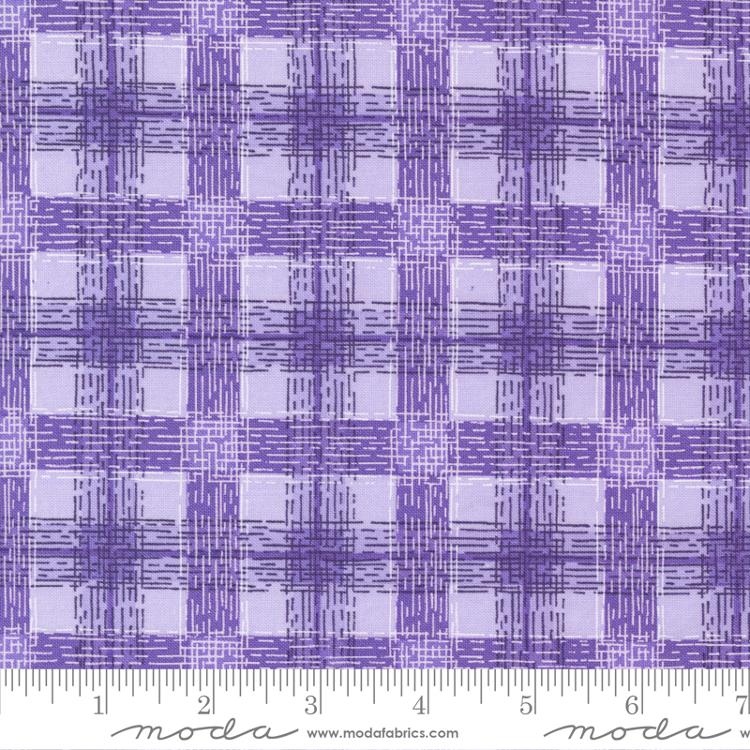 Pansys Posies Lavender Plaid Fabric-Moda Fabrics-My Favorite Quilt Store