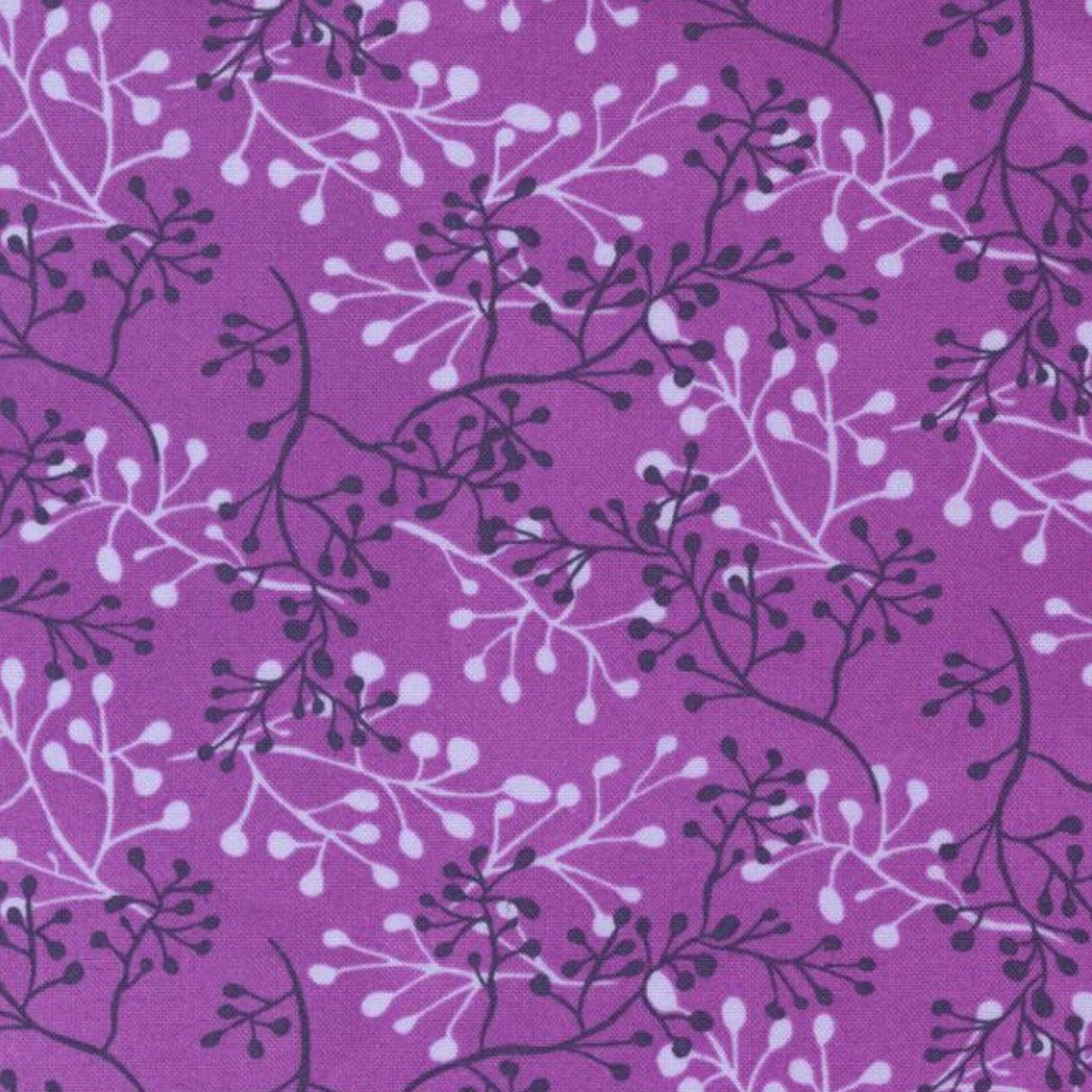Pansys Posies Plum Spring Bunch Fabric
