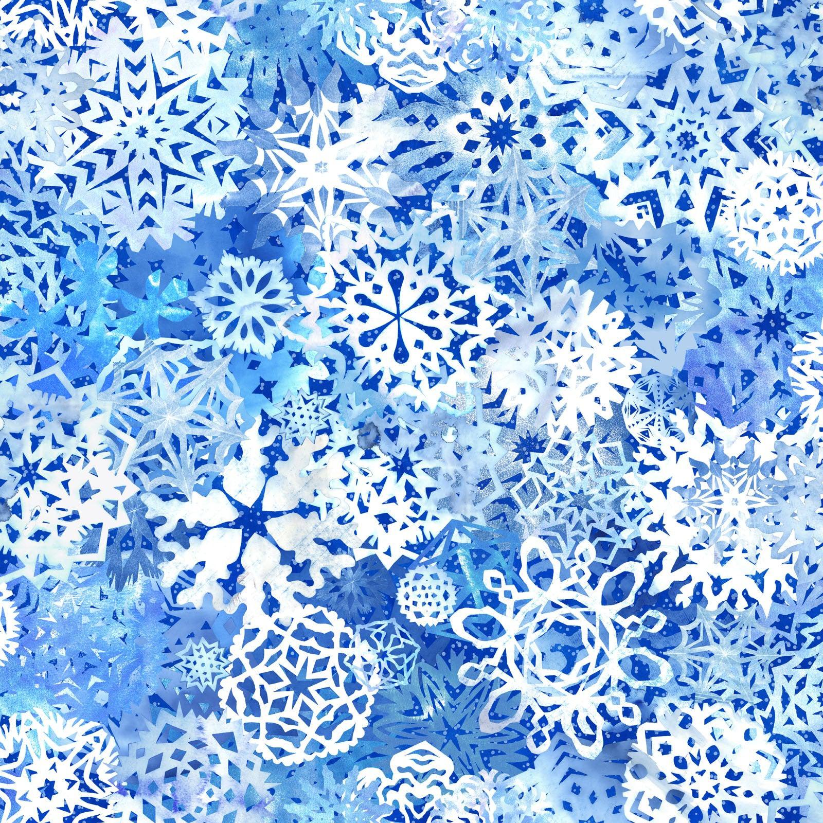 Paper Flurries Navy Blizzard Fabric-Maywood Studio-My Favorite Quilt Store