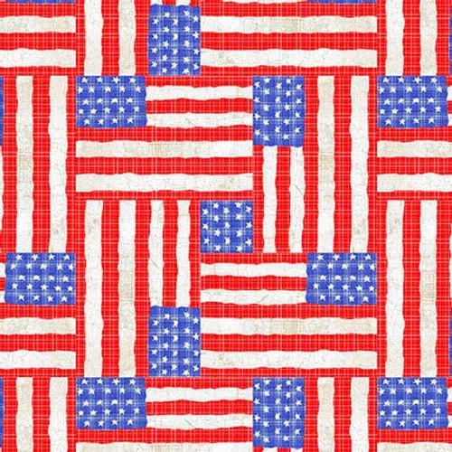 Patriotic Picnic American Flag Fabric