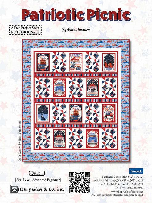 Patriotic Picnic Panel Quilt Pattern - Free Digital Download-Henry Glass Fabrics-My Favorite Quilt Store