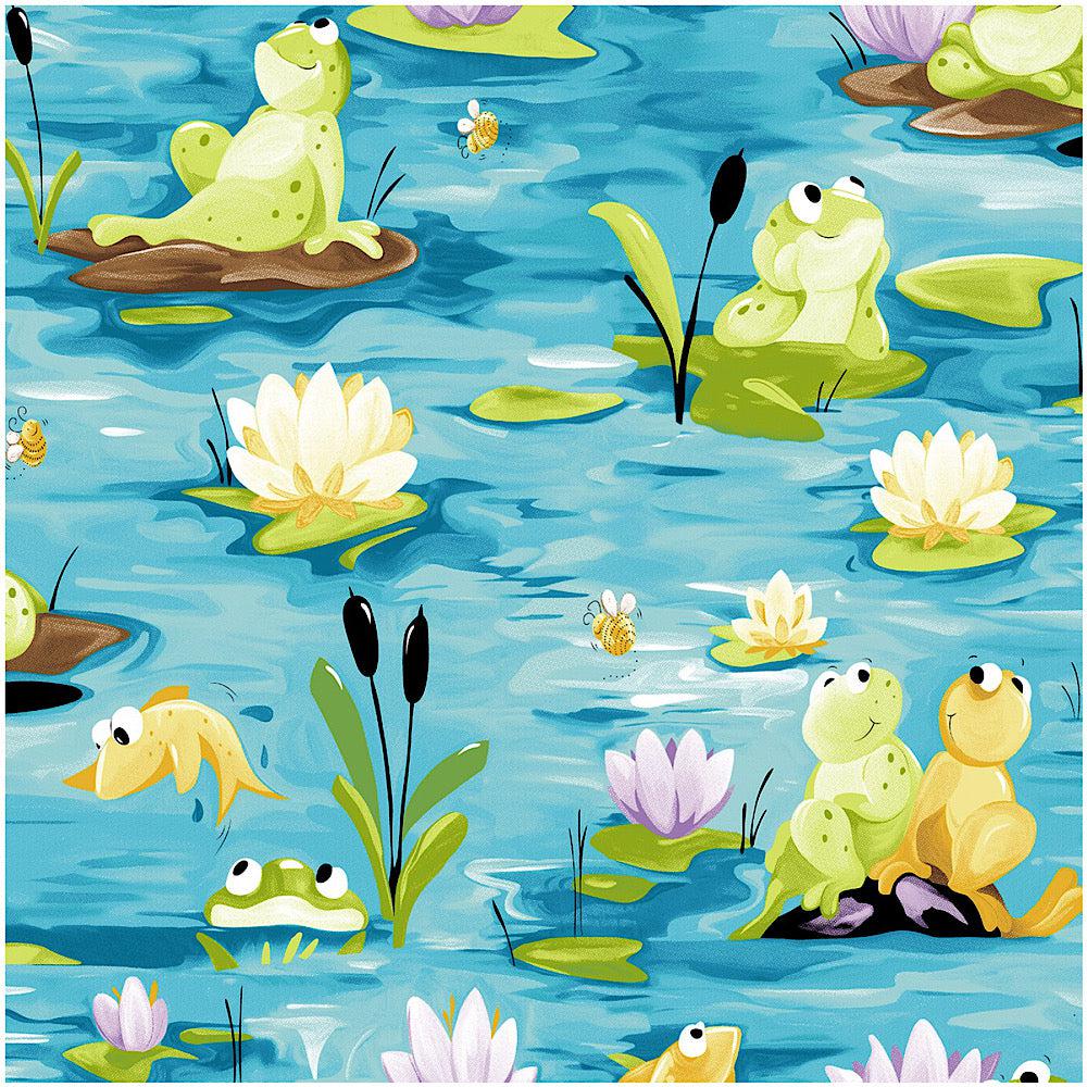 Paul's Pond Allover Frog Fabric-Susybee-My Favorite Quilt Store