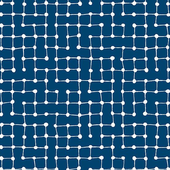 Pen Pals Blue Fence Fabric