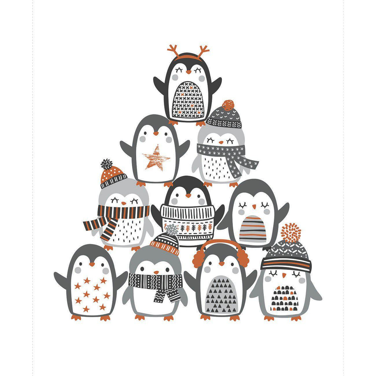 Penguin Paradise White Penguin Pyramid Panel 36″x 44/45″ by Puck ...