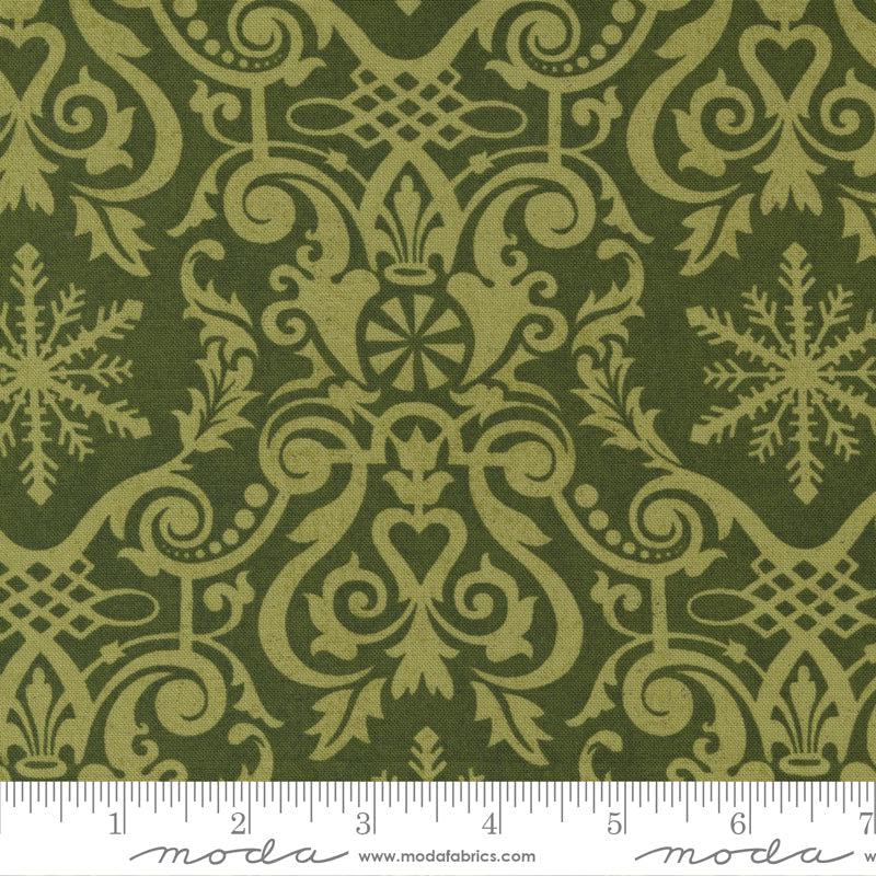 Peppermint Bark Pine Damask Fabric-Moda Fabrics-My Favorite Quilt Store