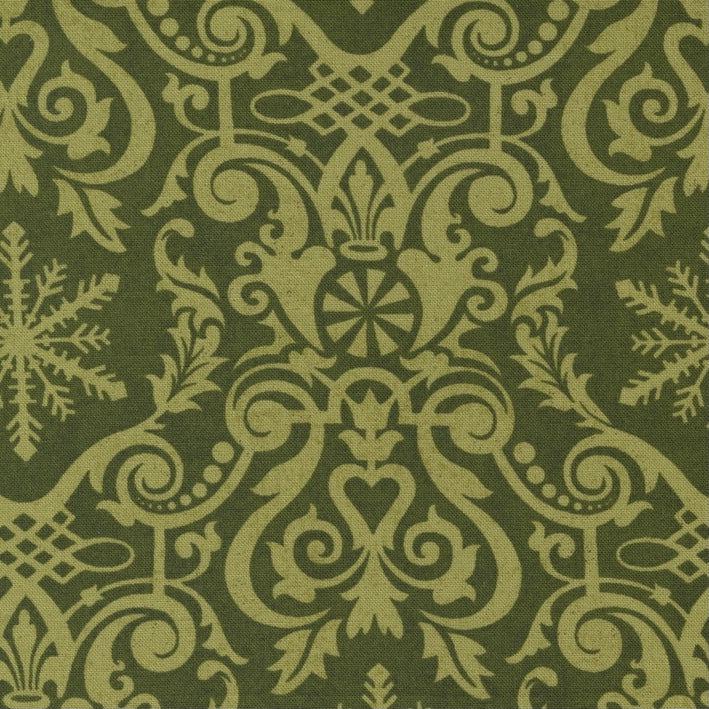 Peppermint Bark Pine Damask Fabric-Moda Fabrics-My Favorite Quilt Store