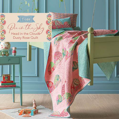 Pie In The Sky Head In The Clouds Dusty Rose Quilt Pattern-Digital Download